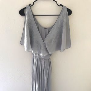grey free people embroidered wrap dress
